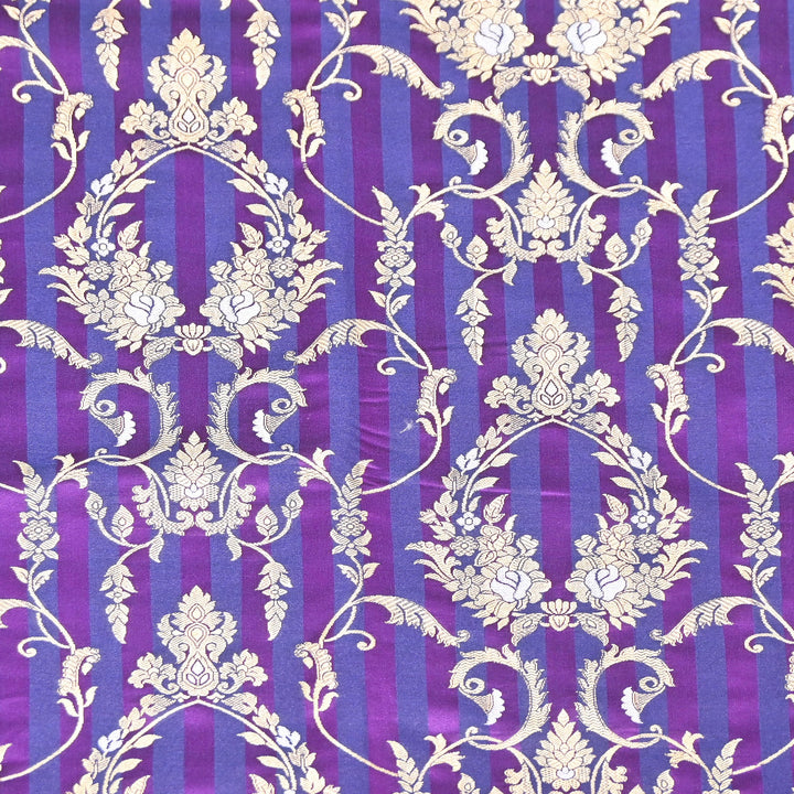 Rich Satin Brocade Fabric with All Over Meena Zari Floral Pattern -DSM523-A4