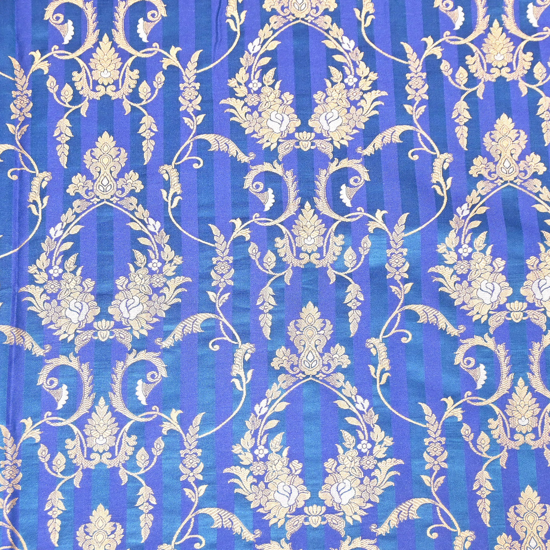 Rich Satin Brocade Fabric with All Over Meena Zari Floral Pattern -DSM523-A8