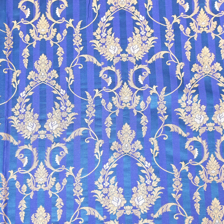 Rich Satin Brocade Fabric with All Over Meena Zari Floral Pattern -DSM523-A8