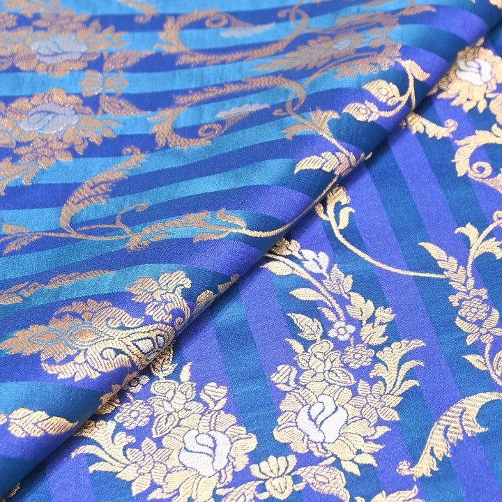Rich Satin Brocade Fabric with All Over Meena Zari Floral Pattern -DSM523-A8