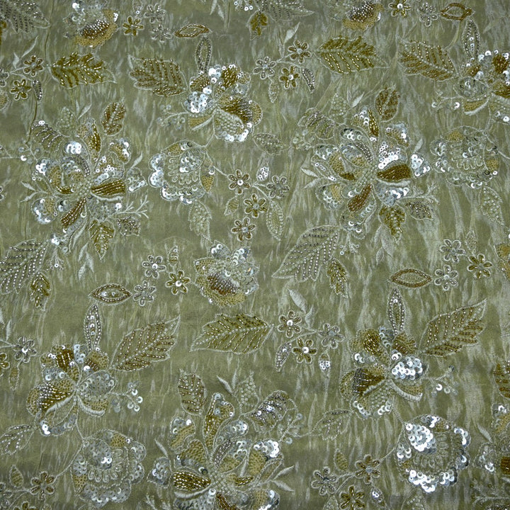 Premium Dyeable Tissue Moti Sequins Embroidery Fabrics