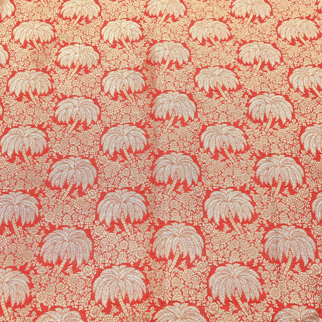 Silk Alfi Zari Brocade Fabric – Traditional Designer Brocade Fabric - AS1856-G