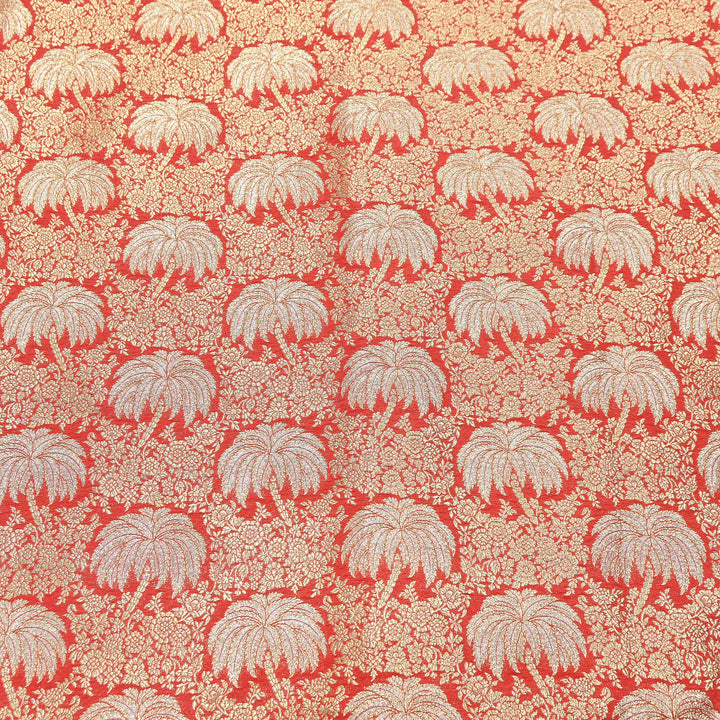 Silk Alfi Zari Brocade Fabric – Traditional Designer Brocade Fabric - AS1856-G