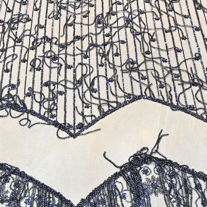 Imported Net Embroidery Fabric with Heavy Sequins & Beads Embroidery 54" | CF4833-02