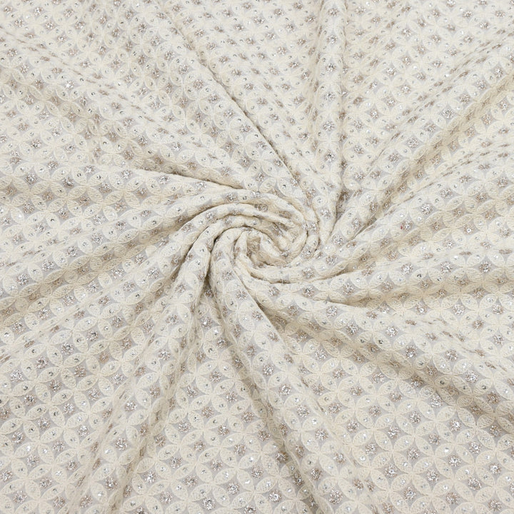 Premium Dyeable Viscose Georgette Zari & Thread Embroidery Designer Fabric