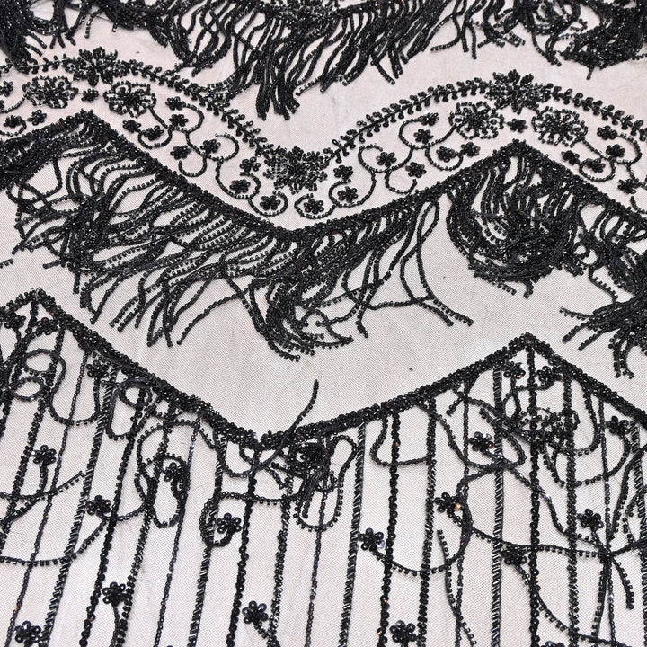 Imported Net Embroidery Fabric with Heavy Sequins & Beads Embroidery 54" | CF4833-04