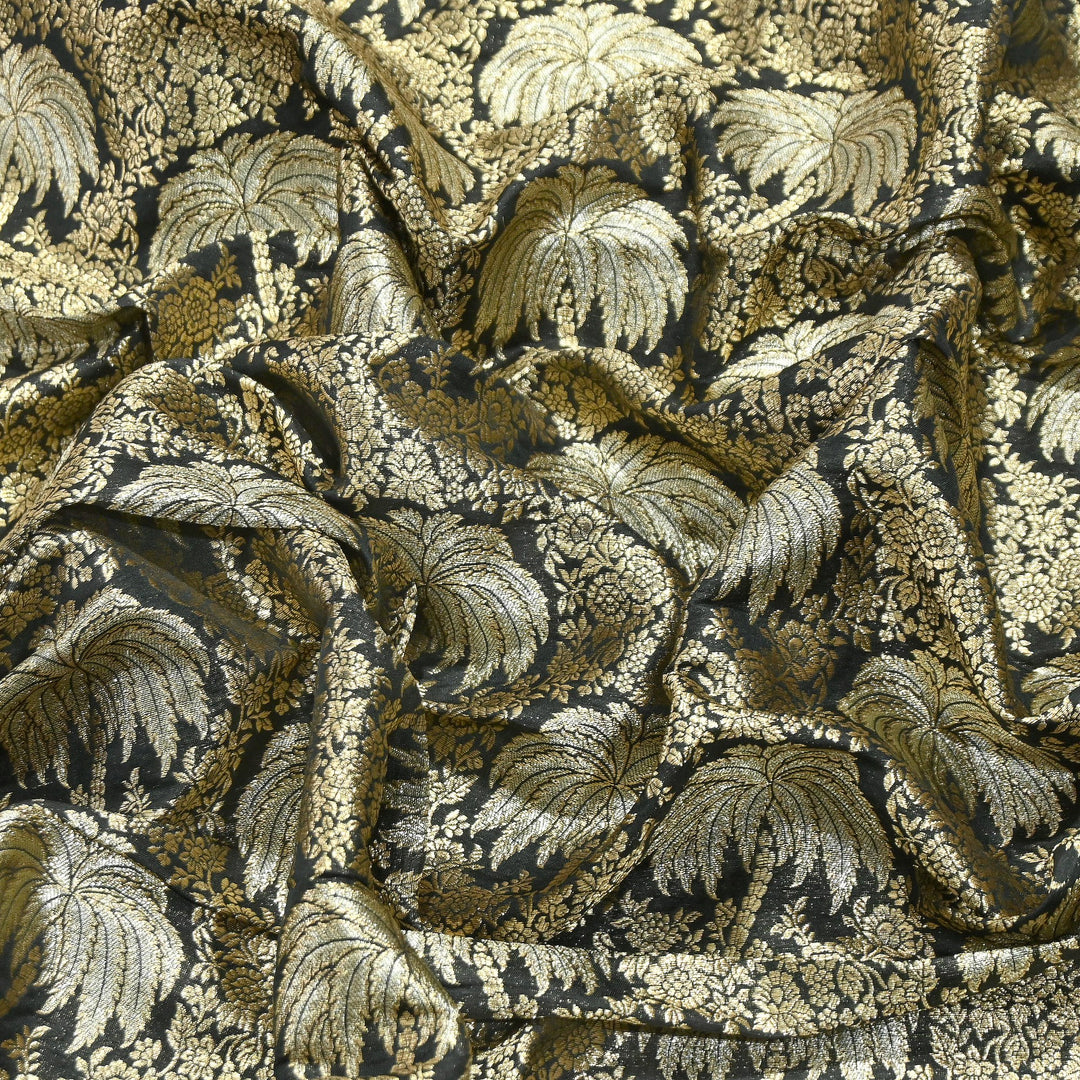 Silk Alfi Zari Brocade Fabric – Traditional Designer Brocade Fabric - AS1856-H