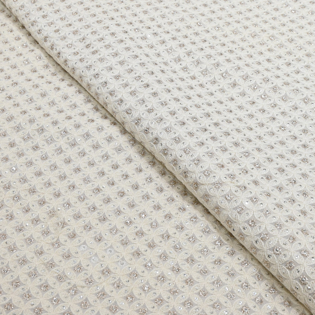 Premium Dyeable Viscose Georgette Zari & Thread Embroidery Designer Fabric