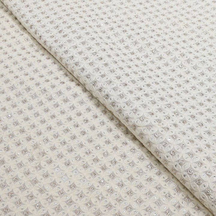 Premium Dyeable Viscose Georgette Zari & Thread Embroidery Designer Fabric