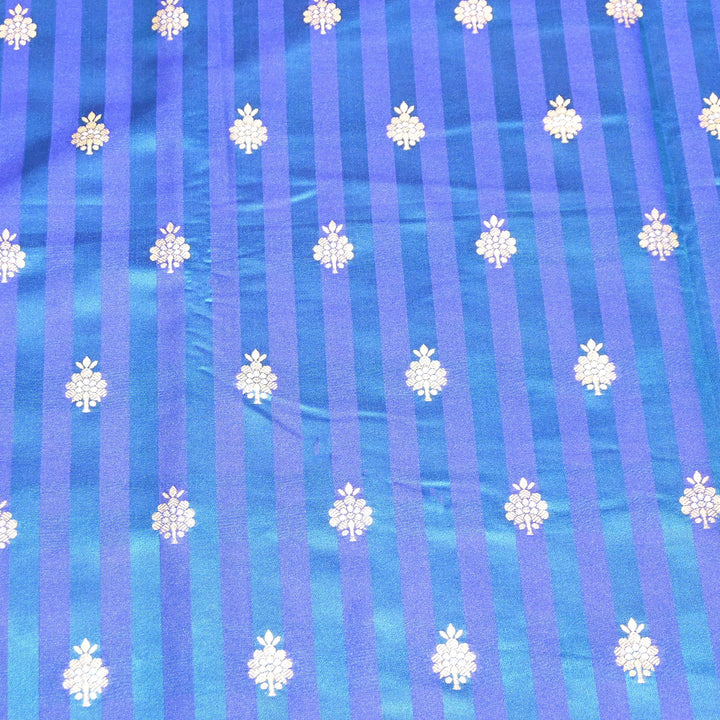 Premium Striped Satin Double Zari Brocade Fabric for Ethnic Wear - DSM523-8