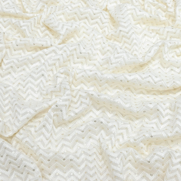 Premium Dyeable Georgette Fabric Thread & Sequins Embroidery Designer Fabric SC0R196