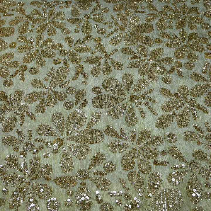 Premium Dyeable Tissue Thread Moti Sequins Embroidery Fabrics