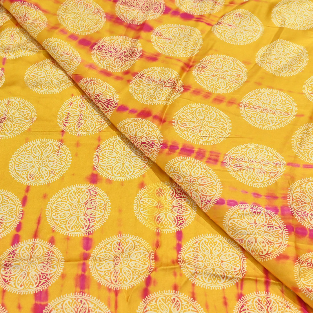 Bemberg Satin Digital Discharge Print Fabric 44" – Premium Soft Designer Fabric - DIS280-1