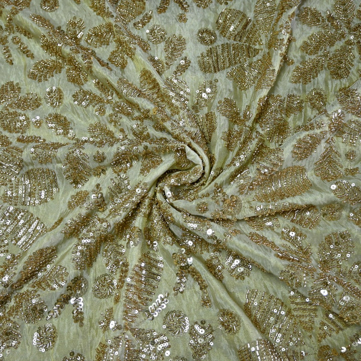 Premium Dyeable Tissue Thread Moti Sequins Embroidery Fabrics