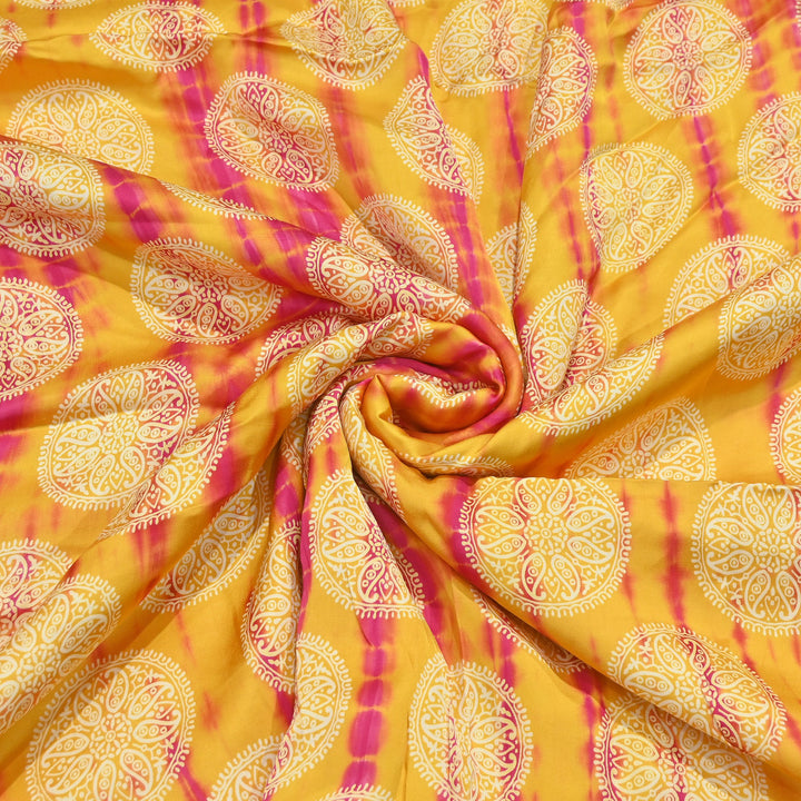 Bemberg Satin Digital Discharge Print Fabric 44" – Premium Soft Designer Fabric - DIS280-1