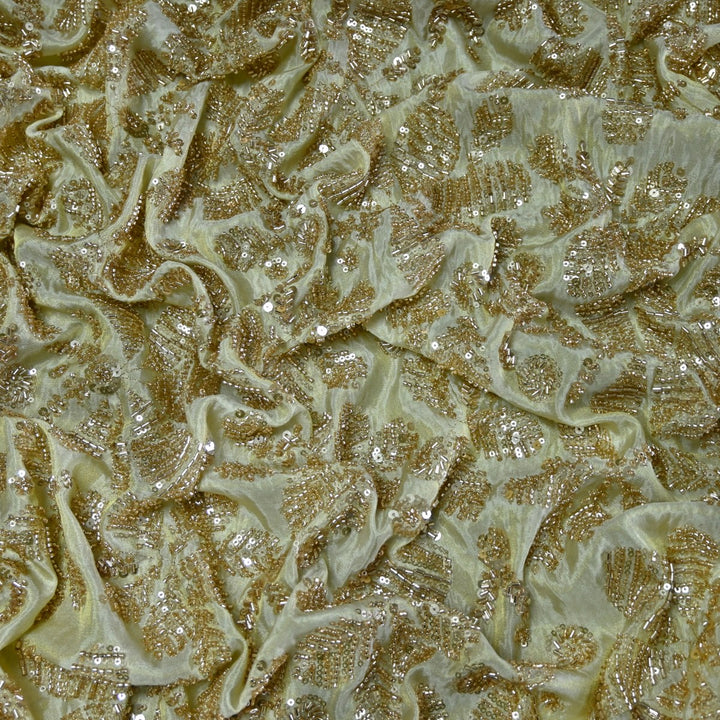 Premium Dyeable Tissue Thread Moti Sequins Embroidery Fabrics