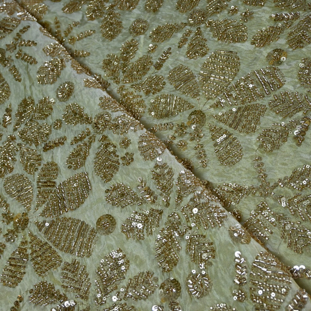 Premium Dyeable Tissue Thread Moti Sequins Embroidery Fabrics