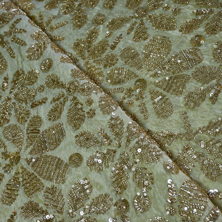 Premium Dyeable Tissue Thread Moti Sequins Embroidery Fabrics