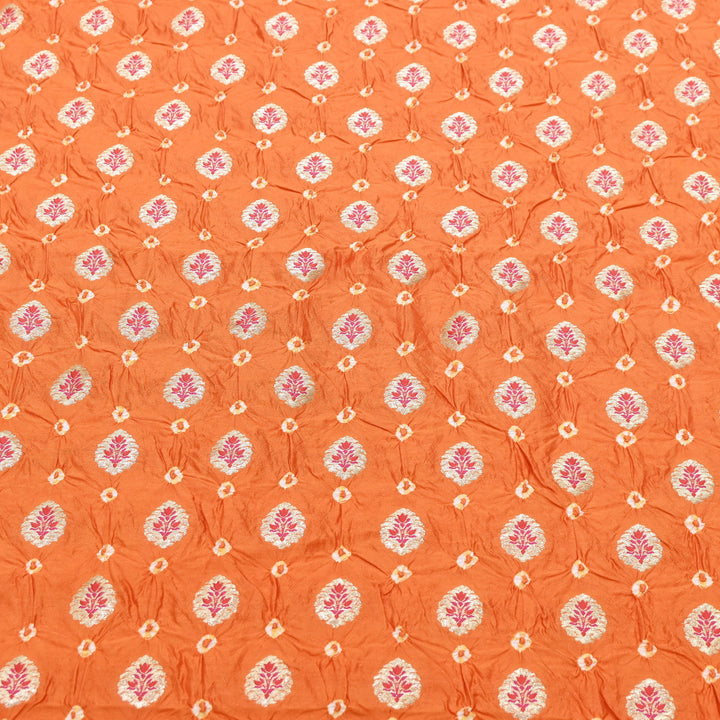 Premium Pure Chiniya Tifli Bandhej Brocade Fabric | Bandhej Fabric | ASE100-01