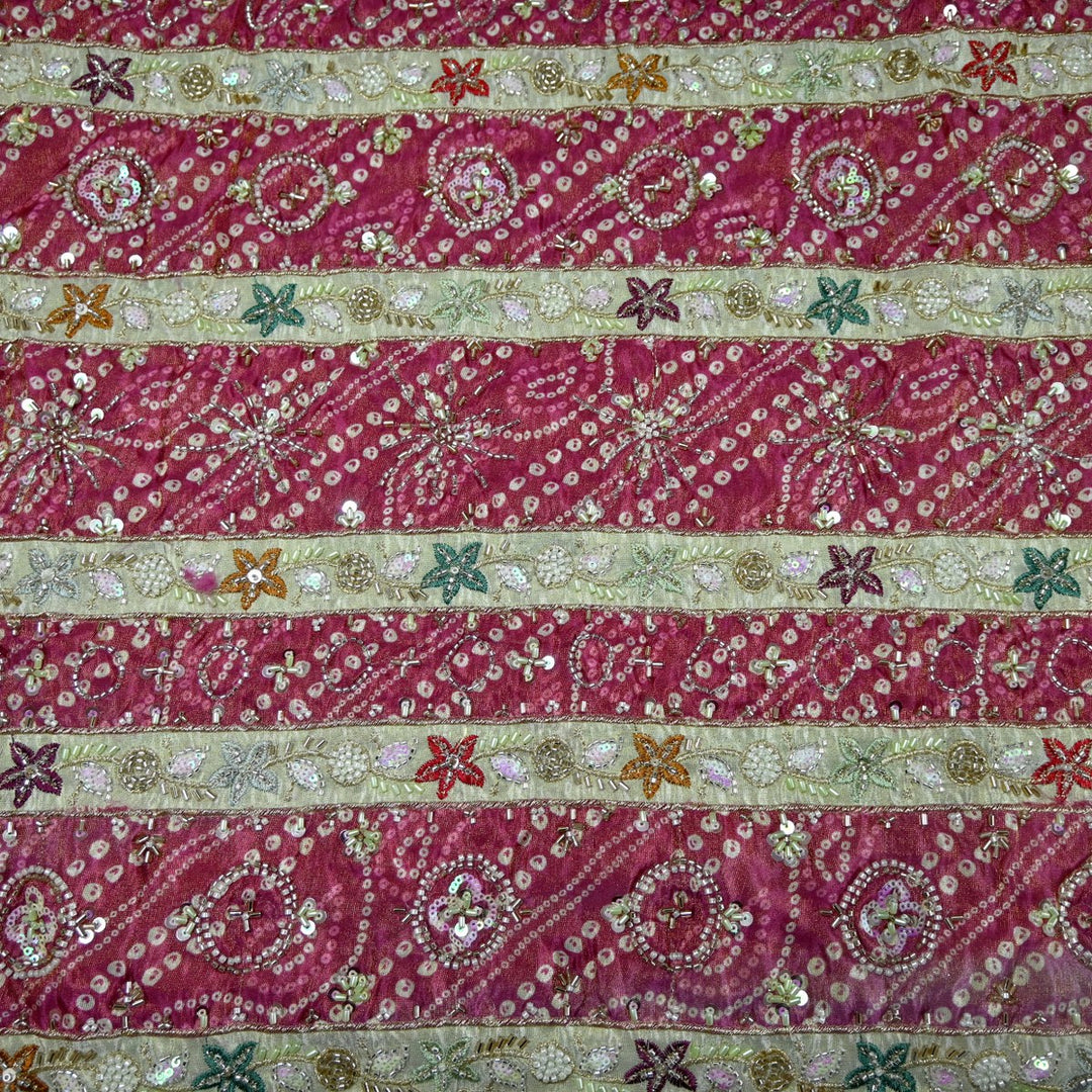 Premium Dyeable Tissue Moti Sequins Embroidery Fabrics