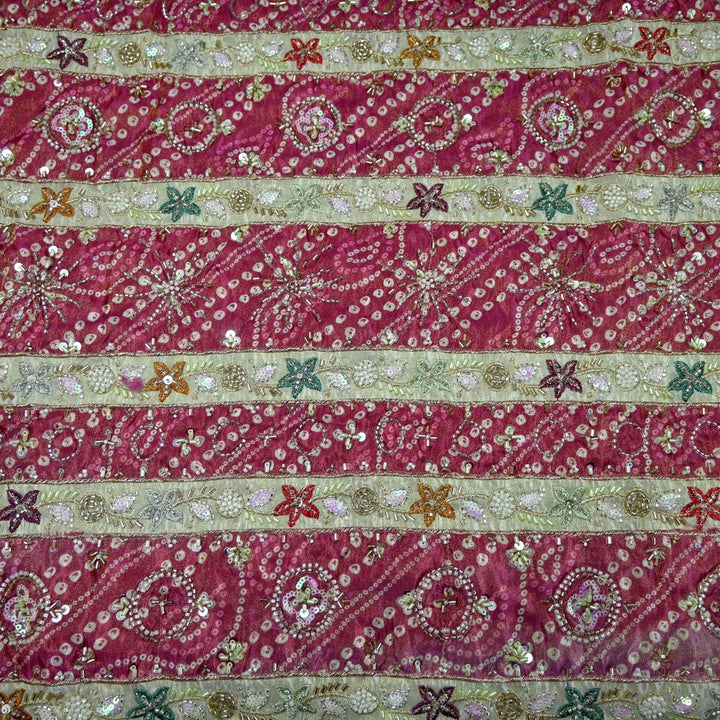 Premium Dyeable Tissue Moti Sequins Embroidery Fabrics