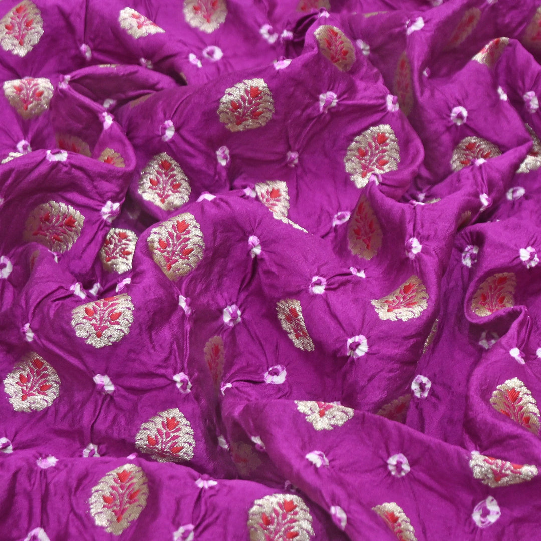 Premium Pure Chiniya Tifli Bandhej Brocade Fabric | Bandhej Fabric | ASE100-04