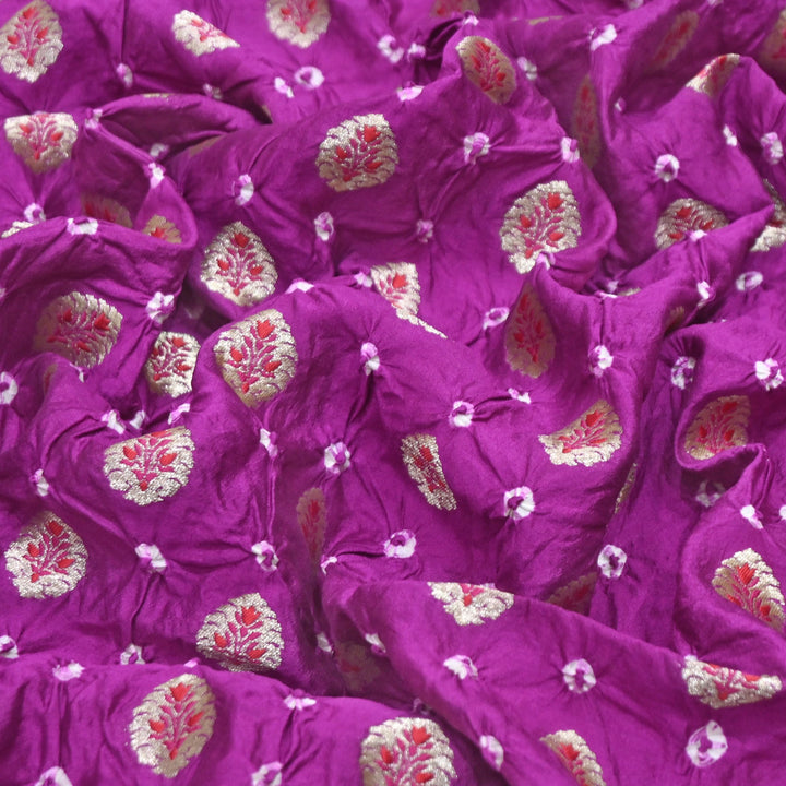 Premium Pure Chiniya Tifli Bandhej Brocade Fabric | Bandhej Fabric | ASE100-04