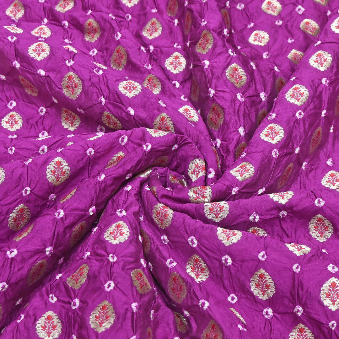 Premium Pure Chiniya Tifli Bandhej Brocade Fabric | Bandhej Fabric | ASE100-04