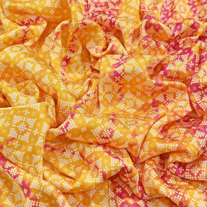Bemberg Satin Digital Discharge Print Fabric 44" – Premium Soft Designer Fabric - DIS280-4