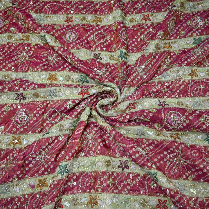 Premium Dyeable Tissue Moti Sequins Embroidery Fabrics