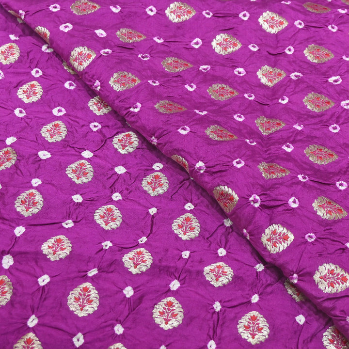 Premium Pure Chiniya Tifli Bandhej Brocade Fabric | Bandhej Fabric | ASE100-04