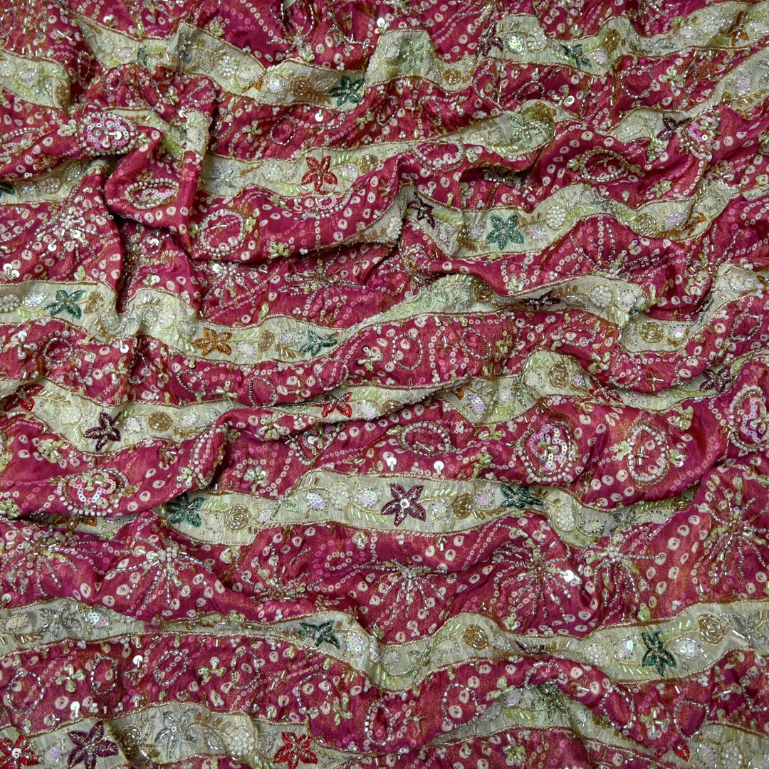 Premium Dyeable Tissue Moti Sequins Embroidery Fabrics