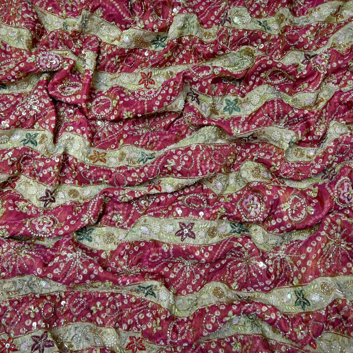 Premium Dyeable Tissue Moti Sequins Embroidery Fabrics
