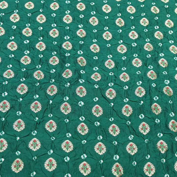 Premium Pure Chiniya Tifli Bandhej Brocade Fabric | Bandhej Fabric | ASE100-06