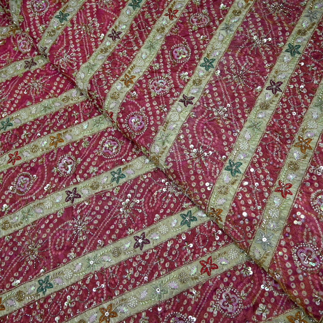 Premium Dyeable Tissue Moti Sequins Embroidery Fabrics