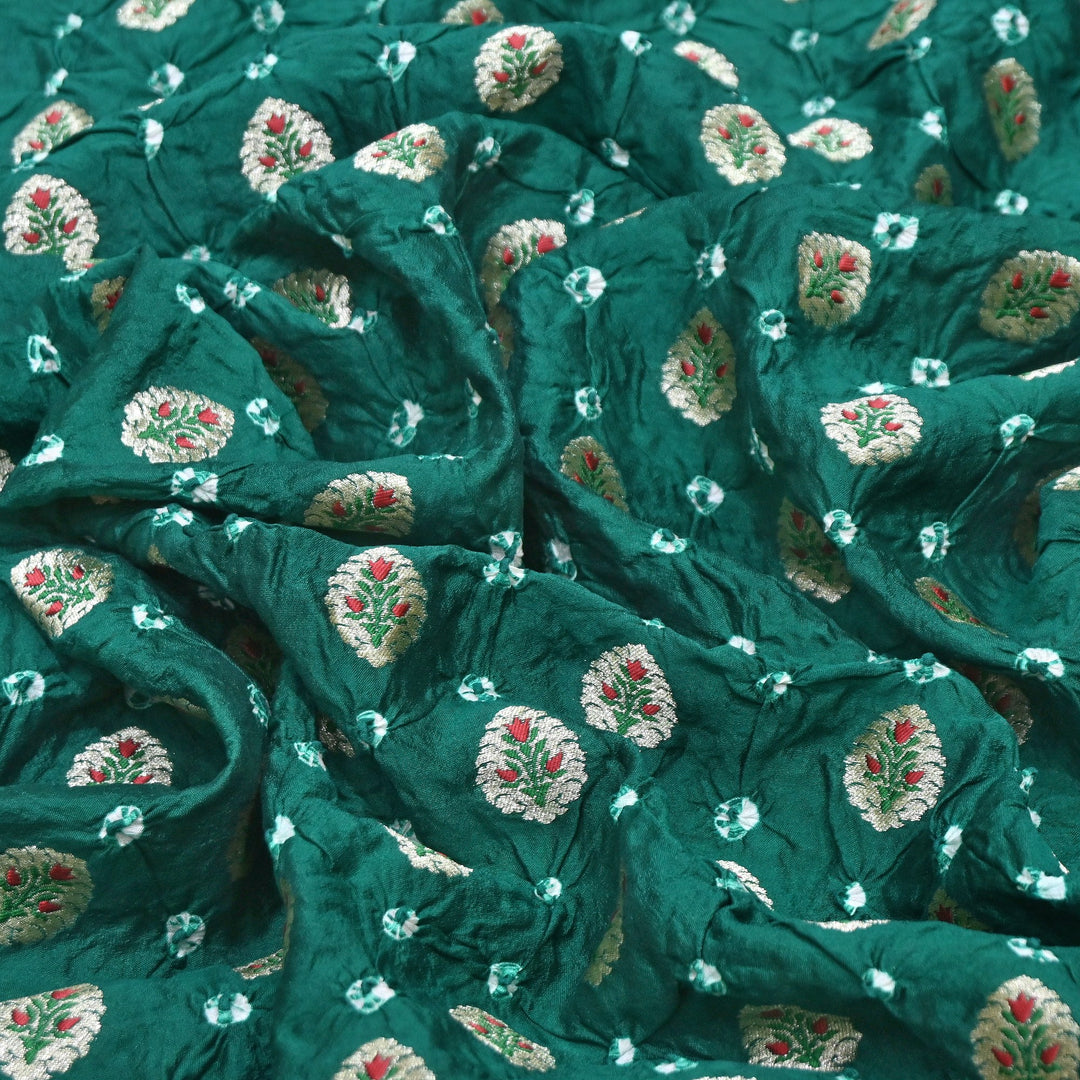 Premium Pure Chiniya Tifli Bandhej Brocade Fabric | Bandhej Fabric | ASE100-06