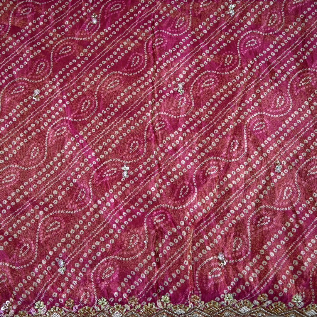 Premium Tissue Bandhani Print Embroidery Dupatta Fabrics