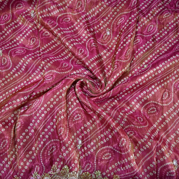 Premium Tissue Bandhani Print Embroidery Dupatta Fabrics