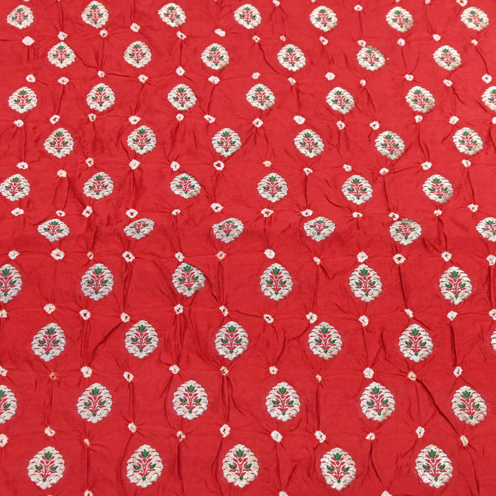 Premium Pure Chiniya Tifli Bandhej Brocade Fabric | Bandhej Fabric | ASE100-05