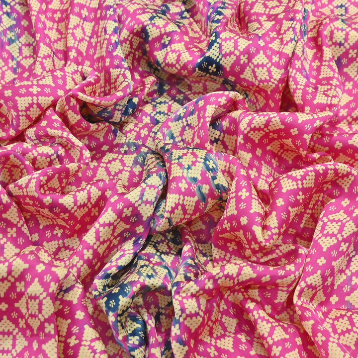 Bemberg Satin Digital Discharge Print Fabric 44" – Premium Soft Designer Fabric - DIS280-6