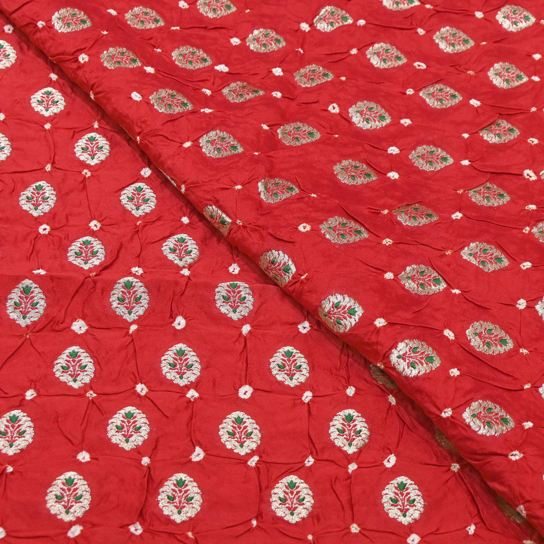 Premium Pure Chiniya Tifli Bandhej Brocade Fabric | Bandhej Fabric | ASE100-05