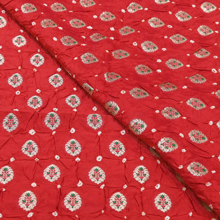 Premium Pure Chiniya Tifli Bandhej Brocade Fabric | Bandhej Fabric | ASE100-05