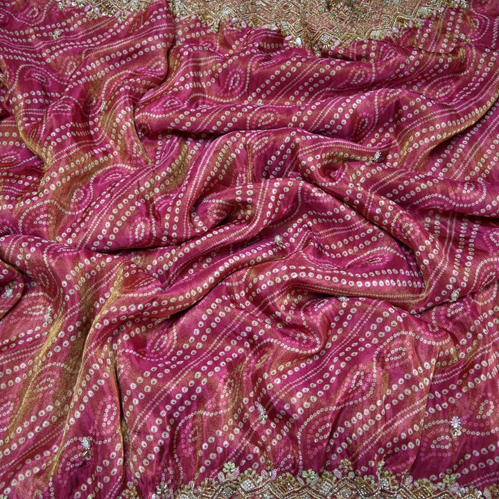 Premium Tissue Bandhani Print Embroidery Dupatta Fabrics