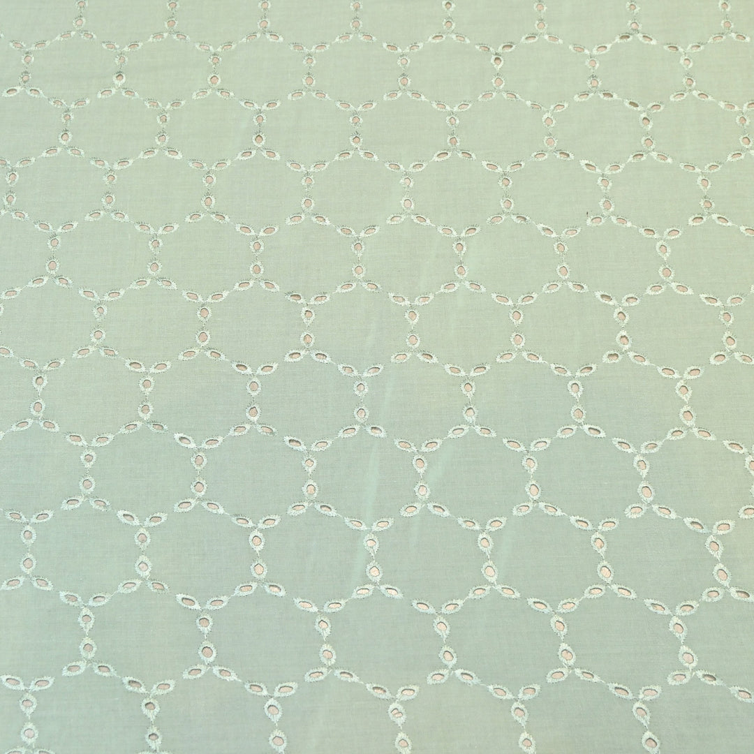Premium Cotton Chicken Cutwork Embroidery Fabric | Soft Cotton Designer Embroidered Fabric-GF16912-6