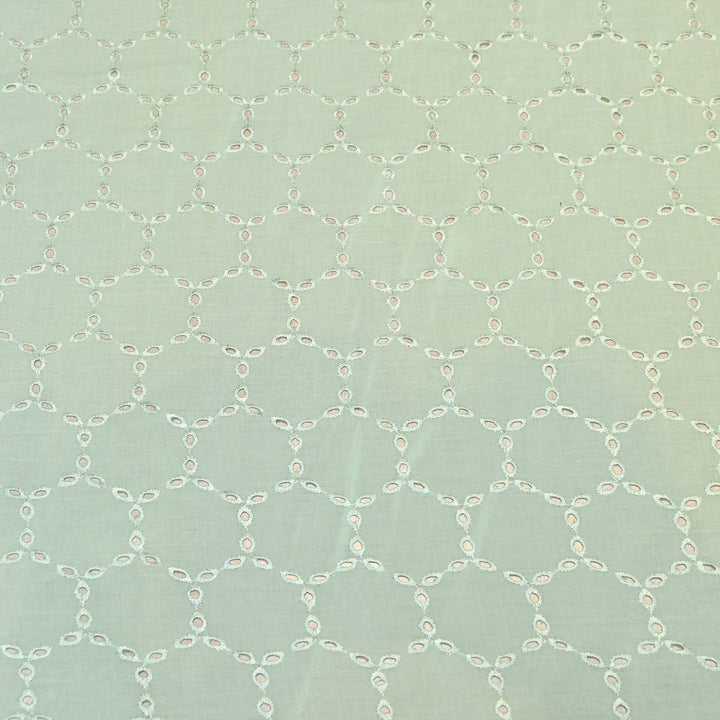 Premium Cotton Chicken Cutwork Embroidery Fabric | Soft Cotton Designer Embroidered Fabric-GF16912-6