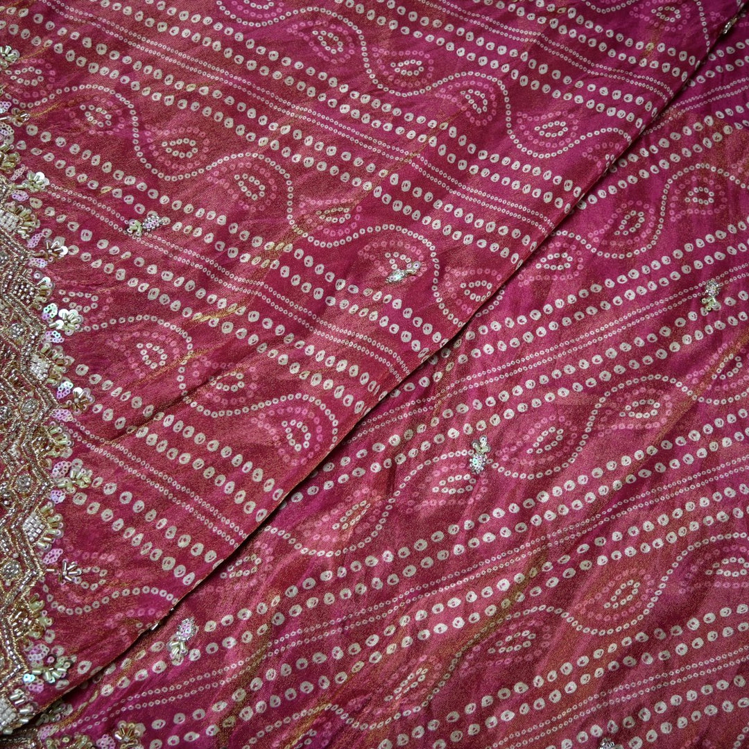 Premium Tissue Bandhani Print Embroidery Dupatta Fabrics