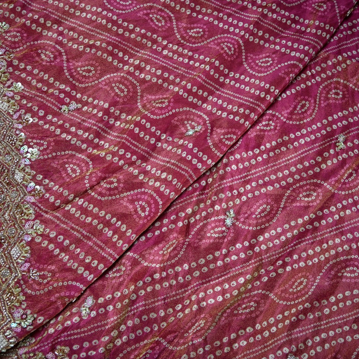 Premium Tissue Bandhani Print Embroidery Dupatta Fabrics