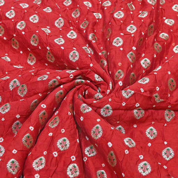 Premium Pure Chiniya Tifli Bandhej Brocade Fabric | Bandhej Fabric | ASE100-05