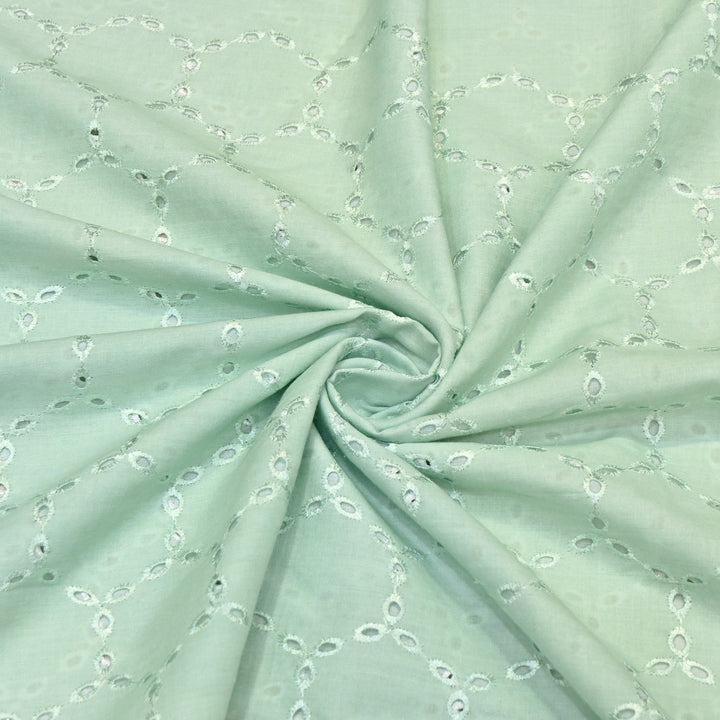 Premium Cotton Chicken Cutwork Embroidery Fabric | Soft Cotton Designer Embroidered Fabric-GF16912-6