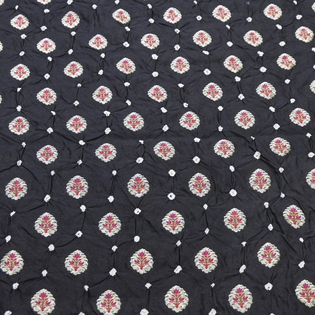 Premium Pure Chiniya Tifli Bandhej Brocade Fabric | Bandhej Fabric | ASE100-02